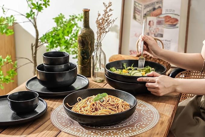 S&Q'S CERAMICS Large Serving Bowls Set of 4, 60 ounce Large Salad Bowls - Image 7