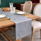 NEWISHER Farmhouse Rustic Faux Linen Solid Grey Table Runner 13x90inch | Grey by Newisher