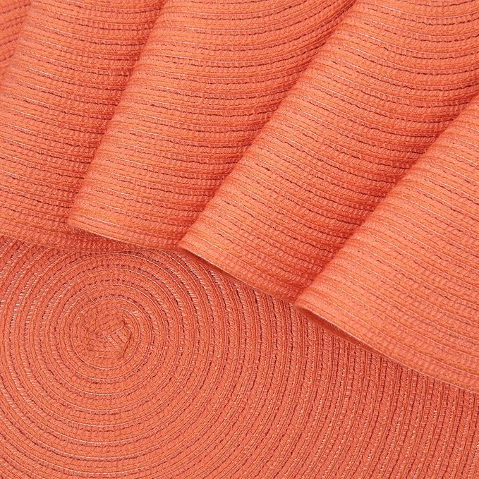 SHACOS Round Braided Placemats Set of 6 Washable Cotton Polyester Round - Image 3