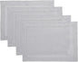 Solino Home Linen Placemats Set of 4 - Classic Hemstitch Soft Grey Placemats 14 x 19 Inch - 100% Pure Linen Table Mats for Winter, Spring, Easter