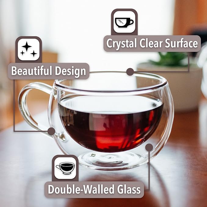 BTaT- Double Walled Espresso Cups, 6 oz, Double Wall Insulated Espresso Cups - Image 5
