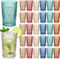 48 Pcs 16 oz Plastic Vintage Drinking Glasses Stemless Ribbed Highball Glasses by Unknown