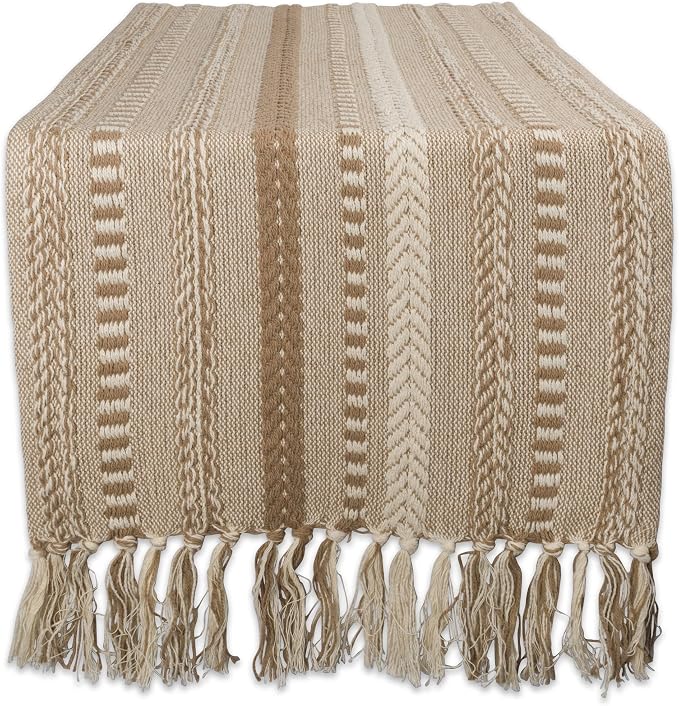 DII Farmhouse Braided Stripe Table Runner Collection by DII