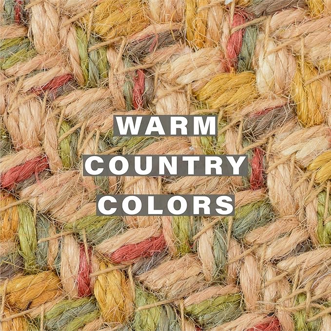 Homespice Harvest Jute Braided Long Table Runner, Warm Country Decor, Multicolor Rectangle 11x36 - Rich Colors, Easy to Clean, Durable and Protects Furniture