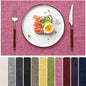 Blue Forest Placemats Set of 4, Dual-Layered Thickened Faux Linen Cloth Place Mats Heat Resistant Machine Washable Wrinkle Free Table Mats Indoor/Outdoor (Hot Pink)