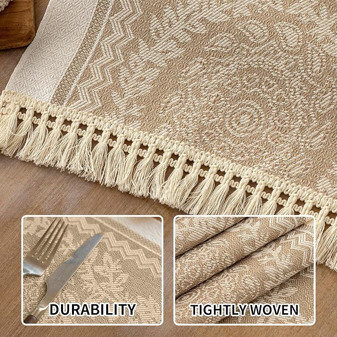Coffee Mandala Linen Table Runner - Image 3