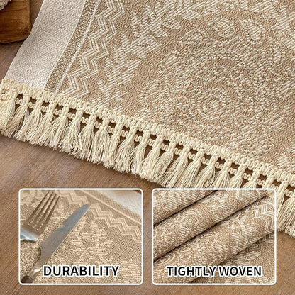 Coffee Mandala Linen Table Runner - Image 3