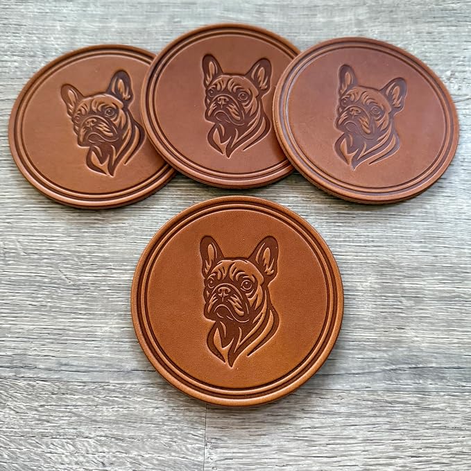 Dog Breed Leather Coasters – Premium Full Grain Table Protectors - Image 6