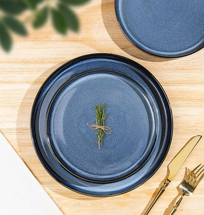 Ceramic Dinnerware Set for 6, 18-Piece Plates and Bowls Set | Lightweight - Image 2