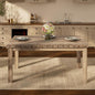 Morden Fort Farmhouse Rectangular Wooden Dining Table, Rustic 60" Kitchen & Dining Room Table with Woodgrain Tabletop, Rivet Accents & Solid Wood Legs