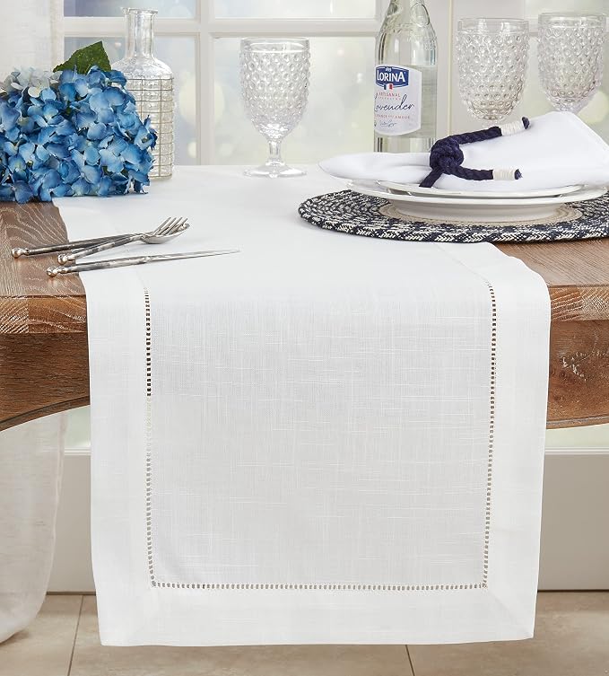 SARO LIFESTYLE Hemstitched Border Table Runner - Image 3