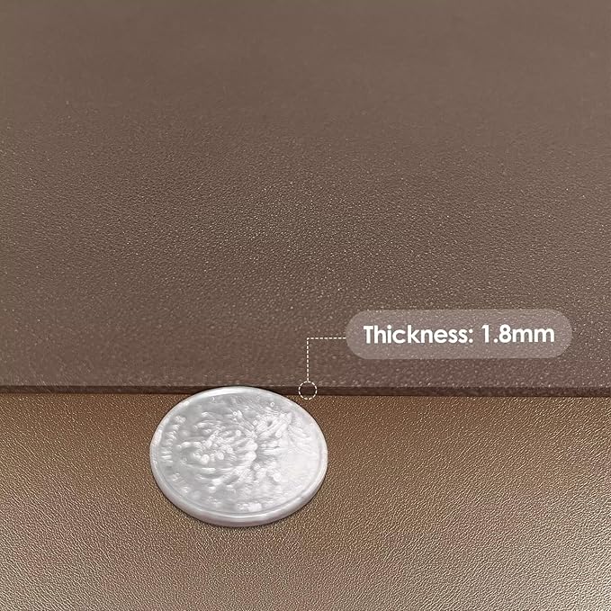 Leather Table Cover,1.8mm Thick,17x60 Inch Desk Cover,Dresser Cover Top,Dresser Protector Top,Dresser Cover,End Table Cover.(Mud Color+Champagne Gold,17x60)