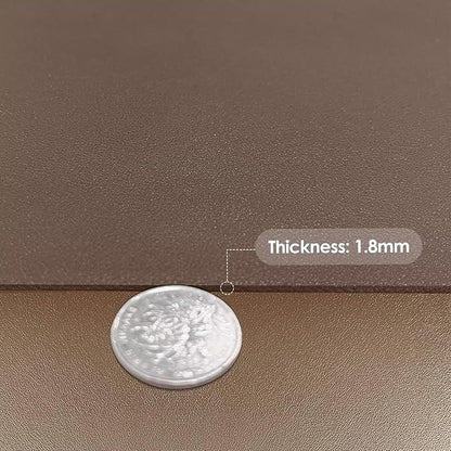 Leather Table Cover,1.8mm Thick,42x78 Inch Table Protector,Table Protector for Dining Room Table,Dining Table Cover,Table Cover Protector.(Mud Color+Champagne Gold,42x78)