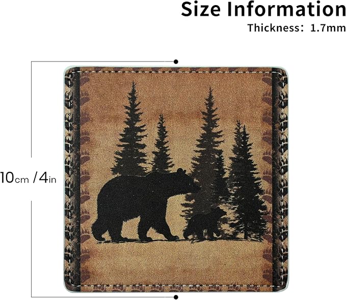 Marble Coasters Square Leather Drinks Coaster Set - Image 5