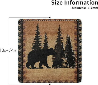 Marble Coasters Square Leather Drinks Coaster Set - Image 5