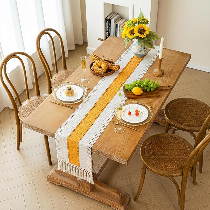 Farmhouse Table Runner for Home Decor 12x72 Yellow Fall Home Decor | 72 Inches - Image 7