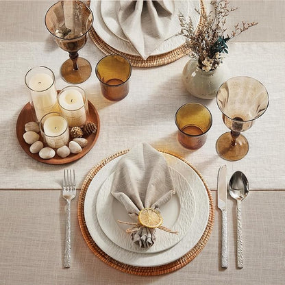100% French Linen Table Runner 108", 210GSM Heavyweight Artisanry, Crease-Free - Image 4