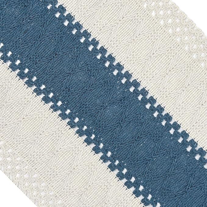 Blue Boho Table Runner for Home Decor - Image 9