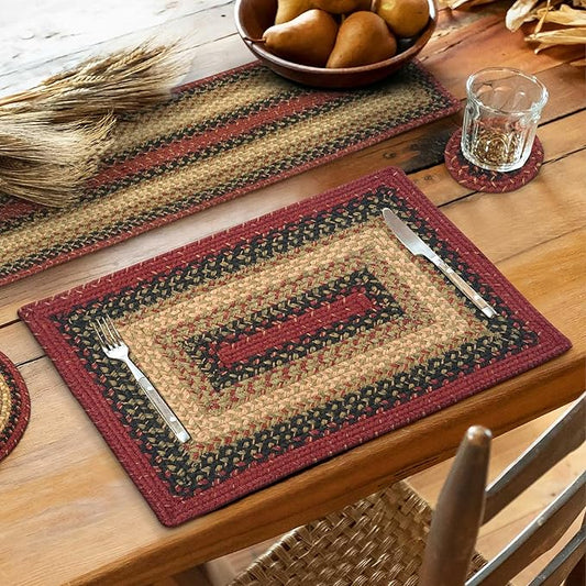 Homespice Highland Dining Placemats, Warm Cabin and Country Decor, Set of 6, Multicolor - 13x19 Rectangle Table Mats - Vibrant Colors, Durable, Easy to Clean and Protects Furniture