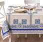 Maison d' Hermine Premium Table Cloth Rectangle Table 100% Combed Cotton 90 x 70 Inches Tablecloth Reusable Decorative for Dining Room, Farmhouse, Home, Party, Festive & Wedding - Sciacca