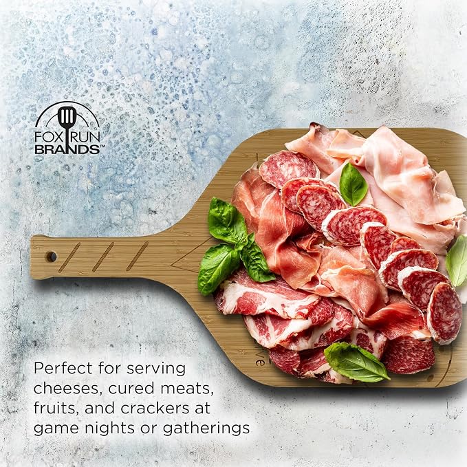 Fox Run Your Serve Pickleball Paddle Charcuterie Board, 22.5" x 12.5" Board | - Image 2