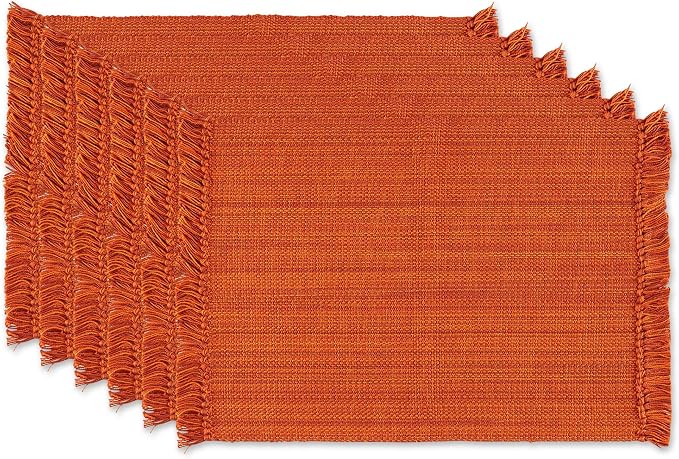 DII Variegated Tabletop Collection, Placemat Set3x19, Burnt Orange, 6 Piece by DII