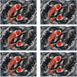 Placemats, Janpanese Koi Fish Placemats 12x18 Inch Waterproof Non-Slip Washable Table Mats for Kitchen Dining Party Table Decor,Set of 6