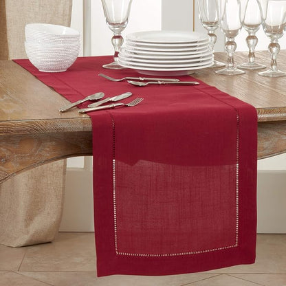 SARO LIFESTYLE Hemstitched Border Table Runner - Image 3