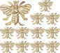 ALPHA Living HOME Decorative Bee Napkin Rings - 12 Pcs Elegant Metal Napkin Ring Modern Cloth Napkin Holders for Table Kitchen Dinner Decor Party Wedding Everyday Use (Gold)