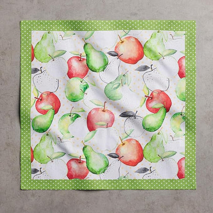 Maison d' Hermine Cloth Napkins Set of 4 100% Cotton Everyday Reusable Square Napkins Cloth Washable Dinner Party Wedding Restaurant Valentines Day Decorations Spring/Summer(Apples & Pears, 18" x 18")