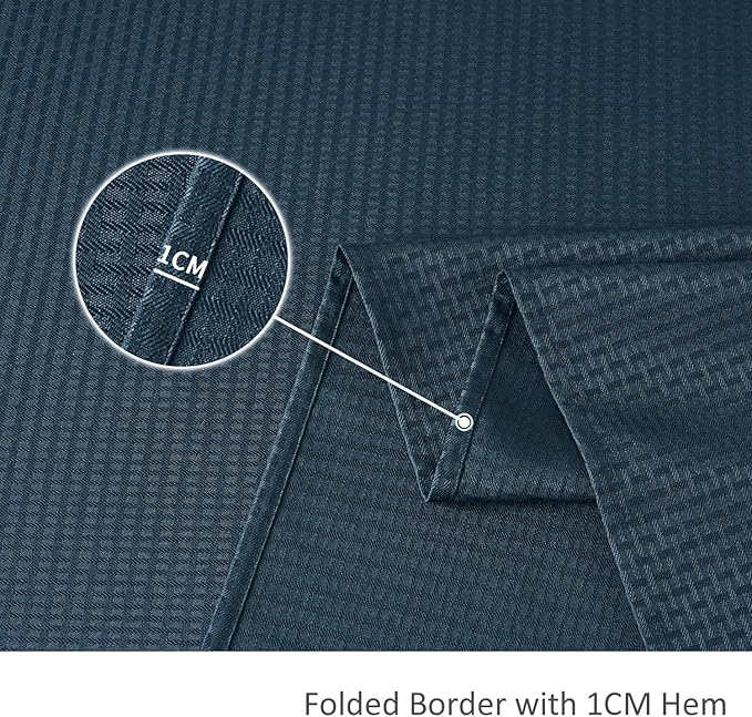 maxmill Jacquard Tablecloth Stain Resistant Waterproof Wrinkle Free Spillproof Washable Soft Weaved Texture Table Cloth for Dining Room, Indoor Outdoor Use, Rectangle 60 x 140 Inch, Navy Blue