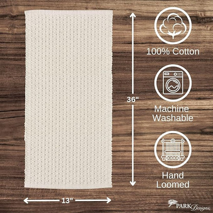 Park Designs Chadwick Table Runner 13" x 36", Cream | Hand-Loomed Yarn | - Image 3