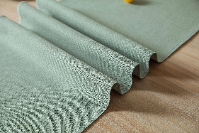 Sage Table Runners 90 Inches Long, Burlap Linen Style Rustic Farmhouse Table - Image 6
