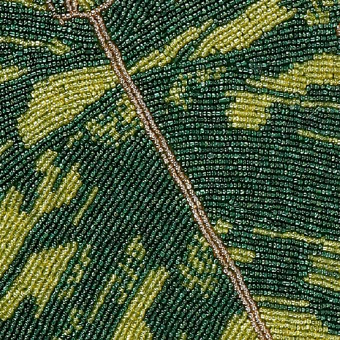 Monstera Leaf Beaded Table Runner 13 x 36 Inch, Handmade Glass Bead Runner - Image 6