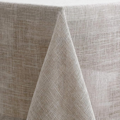 maxmill Flaxy Faux Linen Tablecloth with 2-Tone Slubby Texture Wrinkle Free Anti-Shrink Soft Table Cloth for Kitchen Dining Tabletop for Outdoor and Indoor Use Rectangle 60 x 84 Inch Linen