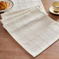 Linen Checked Farmhouse Table Runner, 13x36 Inches Ivory | Raised Grid Design by ZEEMARTONLINE