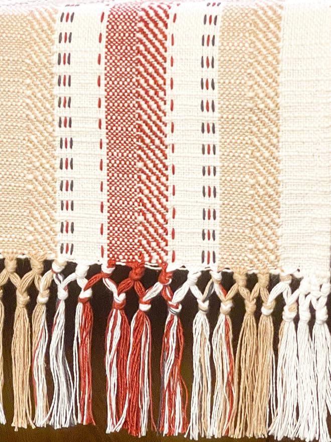 handspun Cotton Ivory, Handwoven Boho Table Runners - Image 2