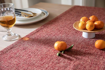 Burlap Style Farmhouse Table Runner, 14x90 Inches Red | Thick Durable Fabric - Image 5