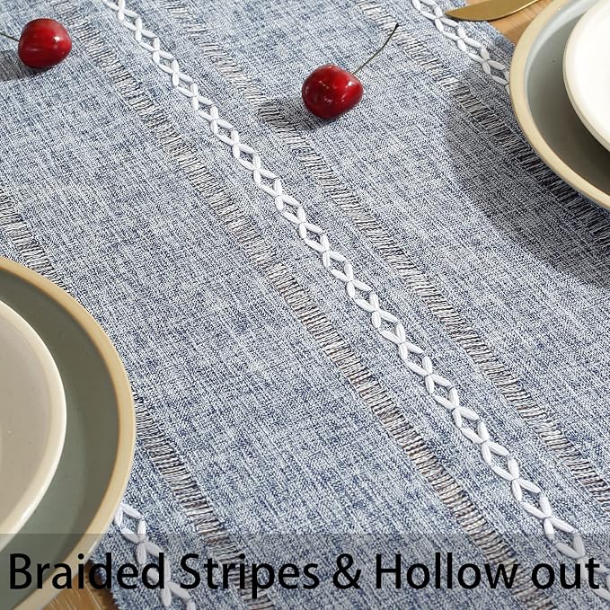 Rustic Boho Table Runner, Farmhouse Table Runners 72 Inches Long - Image 8