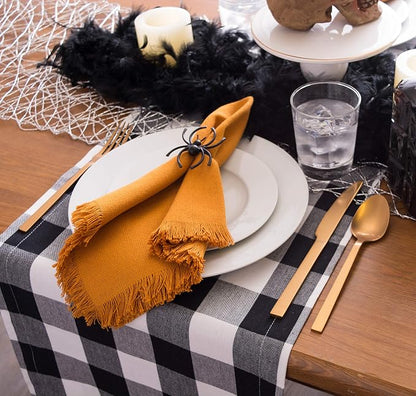 DII Everyday Collection, Fringed Solid Tabletop, Napkin Set, Pumpkin Spice - Image 7