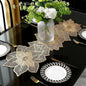 FAVE Gold Table Runner 36 Inches Flower Shaped Dining Table Runner | Waterproof by FAVE