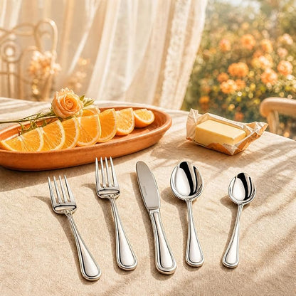 NICE KITCHEN Silverware Set for 12, 60 Piece Heavy Duty Cutlery Set | Mirror - Image 6