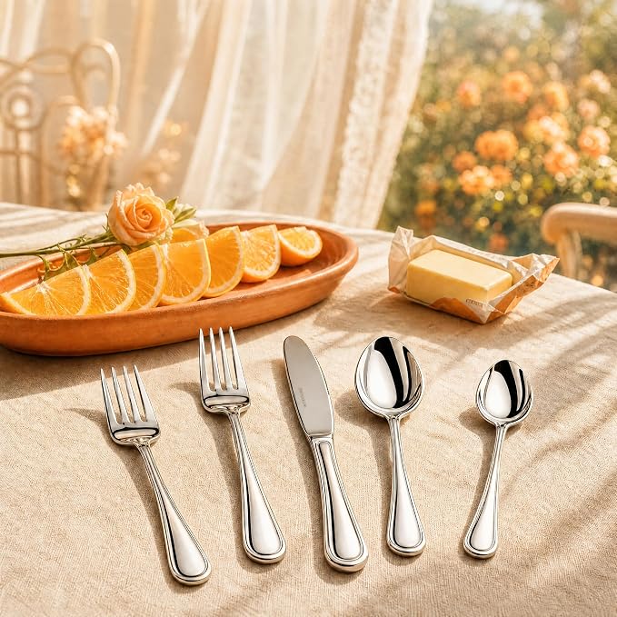 NICE KITCHEN Silverware Set for 6, 30 Piece Heavy Duty Cutlery Set | Mirror - Image 6