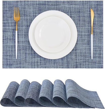 Leetaltree Deep Navy Woven Placemats Set of 6 by Leetaltree-ArtatEveryTable