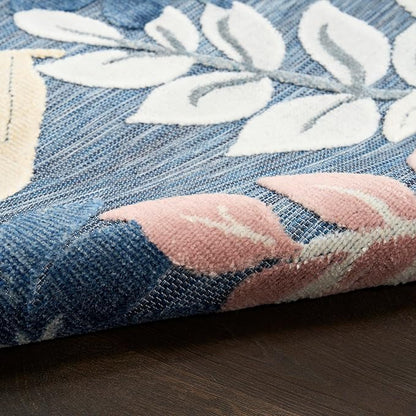 Nourison Home Suncoast Denim Multi 7'10" x 9'10" Area Rug - Easy Clean, Non Shedding, Bed Room, Living Room, Dining Room, Kitchen (8' x 10')