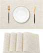 Leetaltree Wheat Placemats Set of 4 - Heat Resistant Non-Slip Place mats for Dining Table, Washable Durable PVC Vinyl Woven Table Mats（Wheat, 4）