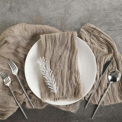 Efavormart 5 Pack 24"x19" Natural Matte Gauze Cheesecloth Napkins, Scandi-Boho by efavormart