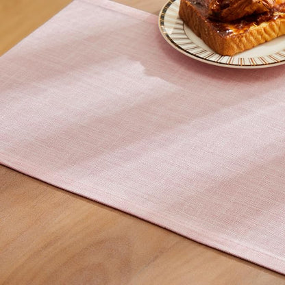 Rustic Cotton Linen Table Runner, 13x48 Inches Pink | Farmhouse Style Linen - Image 6