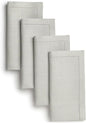 D'Moksha Homes Silver Grey Linen Napkins Set of 4 - Classic Hemstitch 100% Pure Linen Dinner Napkins Cloth 20 x 20 Inch for Spring, Easter - Handcrafted and Machine Washable