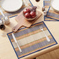 Encasa XO Woven Blue Placemats Set of 4 – 12" x 17" | Handwoven Madurkathi Grass Table mats for Dining Table, Kitchen & Outdoor Decor | Durable & Heat‑Resistant